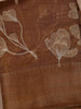 Brown Floral Designed Fancy Cotton Saree - Diadem