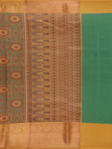Brown Floral Designed Kora Printed Saree - Diadem