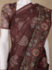 Brown Floral Designed Raw Silk Saree - Diadem