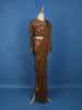 Brown Floral Designs Lace Ready To Wear Saree with Designer Blouse - Diadem