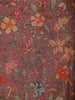 Brown Floral Printed Semi Silk Kurti - Diadem