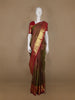 Brown Floral Woven Pure Kanchipuram Silk Saree - Diadem