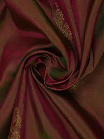 Brown Floral Woven Pure Kanchipuram Silk Saree - Diadem