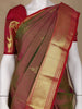 Brown Floral Woven Pure Kanchipuram Silk Saree - Diadem