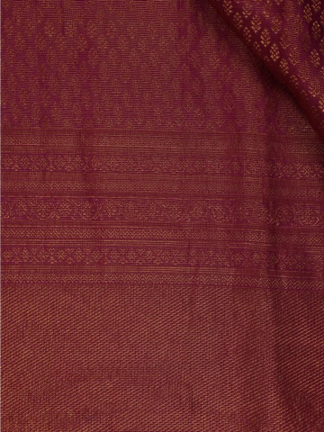 Brown Floral Woven Pure Kanchipuram Silk Saree - Diadem