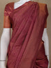 Brown Floral Woven Pure Kanchipuram Silk Saree - Diadem