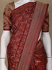 Brown Floral Woven Pure Kanchipuram Silk Saree - Diadem