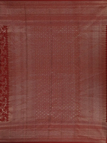 Brown Floral Woven Pure Kanchipuram Silk Saree - Diadem
