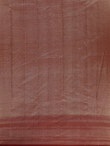 Brown Floral Woven Pure Kanchipuram Silk Saree - Diadem