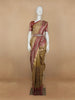 Brown Floral Woven and Stone Work Banarasi Silk Saree - Diadem