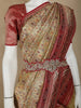Brown Floral Woven and Stone Work Banarasi Silk Saree - Diadem