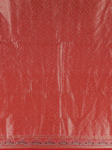 Brown Floral Woven and Stone Work Banarasi Silk Saree - Diadem