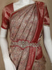 Brown Floral Woven and Stone Work Banarasi Silk Saree - Diadem