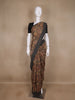 Brown Floral Designed Chanderi Cotton Saree - Diadem