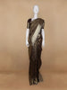 Brown Floral Woven Pure Kanchipuram Silk Saree - Diadem