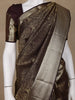 Brown Floral Woven Pure Kanchipuram Silk Saree - Diadem