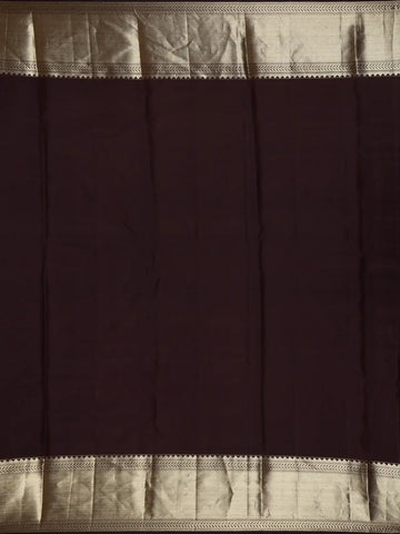 Brown Floral Woven Pure Kanchipuram Silk Saree - Diadem