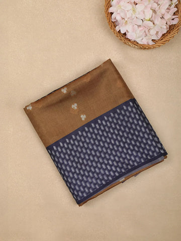 Brown Semi Tussar Silk Floral Designed Saree - Diadem