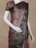 Brown and Black Floral Woven Design Mixed Cotton Fancy Saree with Zari Border