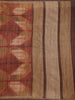 Brown and Maroon Geometric Printed Design Tussar Silk Saree
