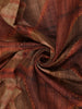 Brown and Maroon Geometric Printed Design Tussar Silk Saree