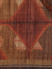 Brown and Maroon Geometric Printed Design Tussar Silk Saree