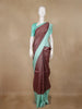 Burgundy Checks Woven Pure Kanchipuram Silk Saree - Diadem