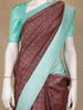 Burgundy Checks Woven Pure Kanchipuram Silk Saree - Diadem