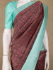 Burgundy Checks Woven Pure Kanchipuram Silk Saree - Diadem