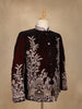 Burgundy Floral Embroidered Velvet Men's Suit - Diadem