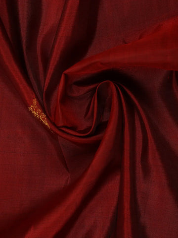 Burgundy Floral Motif Woven Pure Kanchipuram Silk Saree With Zari Border - Diadem