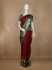 Burgundy Floral Motif Woven Pure Kanchipuram Silk Saree With Zari Border - Diadem