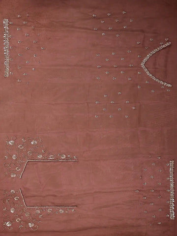 Burgundy Floral Sequins Designed Net Saree - Diadem