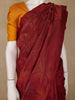 Burgundy Floral Woven Pure Kanchipuram Silk Saree - Diadem