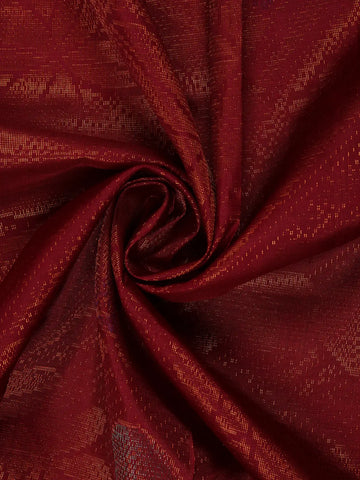 Burgundy Floral Woven Pure Kanchipuram Silk Saree - Diadem