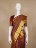 Burgundy Floral Woven Pure Kanchipuram Silk Saree - Diadem