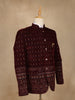Burgundy Geometric And Floral Motif Embroidered Velvet Men's Suit - Diadem