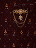 Burgundy Geometric And Floral Motif Embroidered Velvet Men's Suit - Diadem