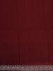 Burgundy Stone Embellished Satin Saree With Scalloped Border - Diadem