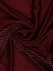 Burgundy Stone Embellished Satin Saree With Scalloped Border - Diadem