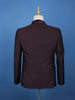 Burgundy Textured Solid Polyester Men's Suit with Pocket Chain Detailing - Diadem