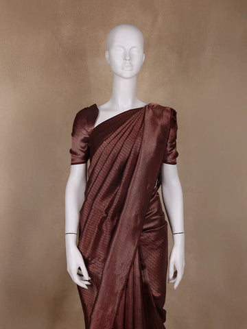 Burgundy Diamond Woven Pure Kanchipuram Silk Saree - Diadem