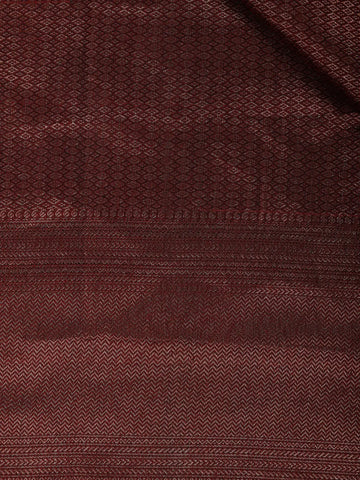 Burgundy Diamond Woven Pure Kanchipuram Silk Saree - Diadem