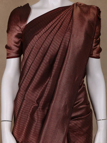 Burgundy Diamond Woven Pure Kanchipuram Silk Saree - Diadem