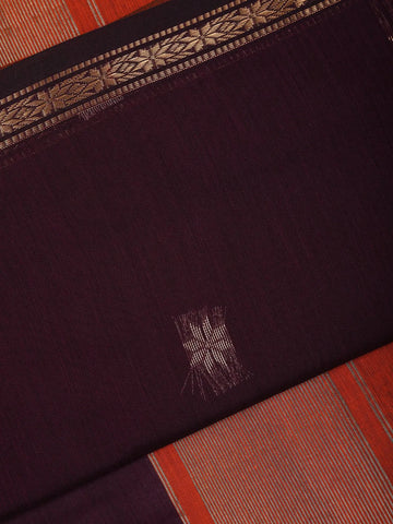 Burgundy Floral Butta Fancy Cotton Saree - Diadem