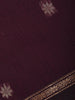 Burgundy Floral Butta Fancy Cotton Saree - Diadem