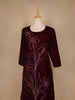 Burgundy Floral Designed Velvet Co Ord Salwar Suit - Diadem