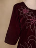 Burgundy Floral Designed Velvet Co Ord Salwar Suit - Diadem