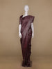 Burgundy Floral Woven Pure Kanchipuram Silk Saree - Diadem