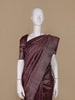 Burgundy Floral Woven Pure Kanchipuram Silk Saree - Diadem